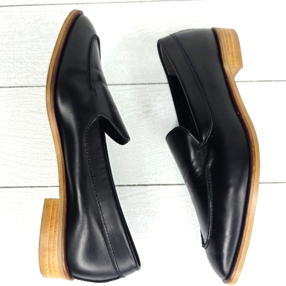 Everlane‎ Loafer Black Leather Flat Slip On Shoes Size 8.5 - Picture 6 of 14